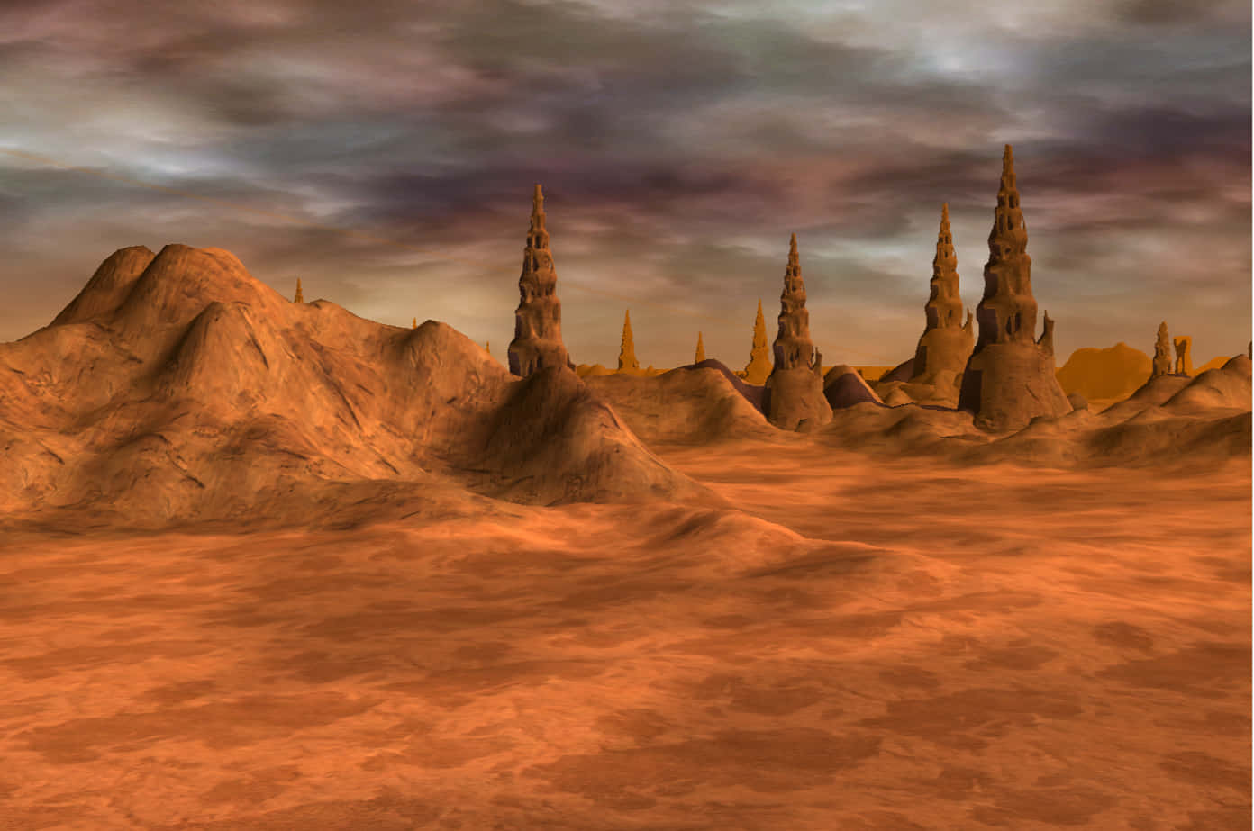 Battle of Geonosis on a rocky desert planet Wallpaper