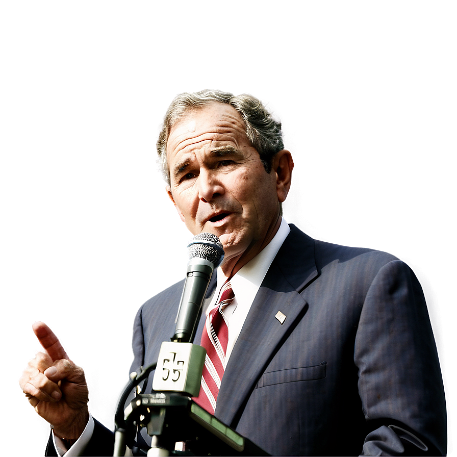 George Bush With Microphone Png Typ44 PNG