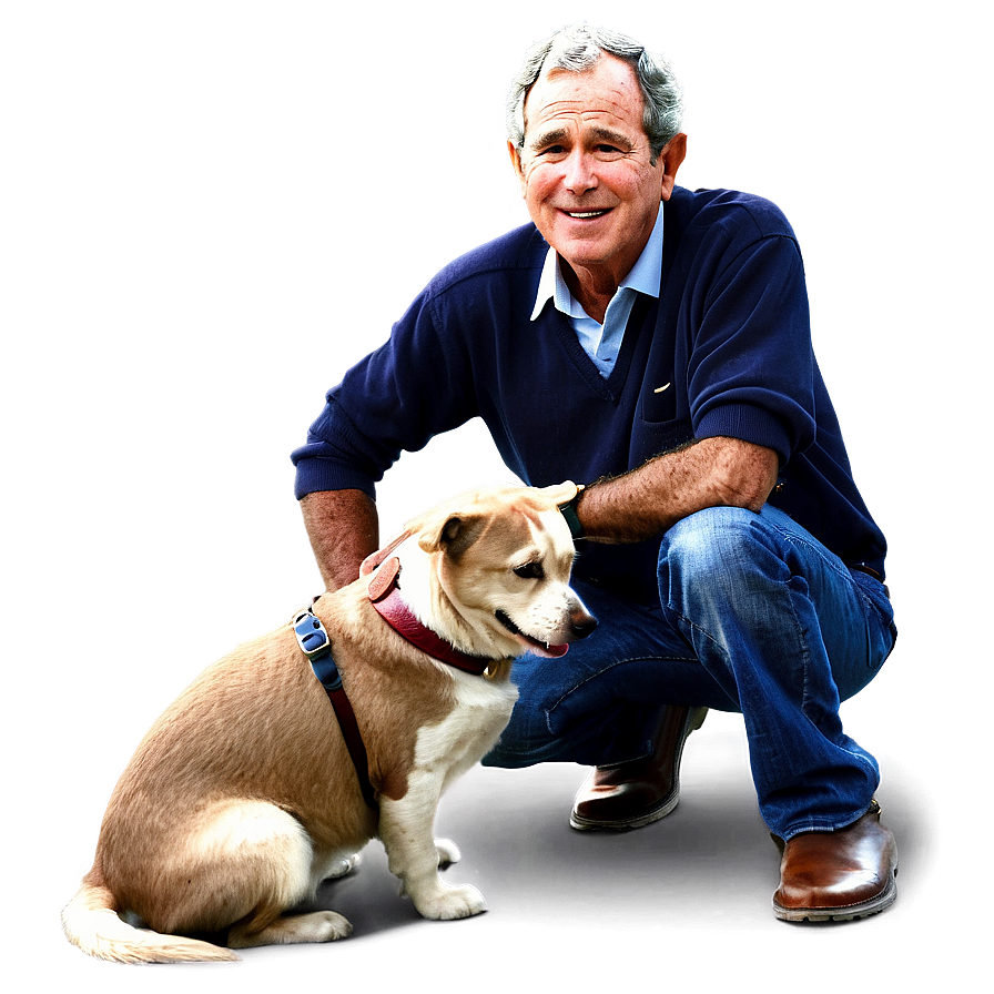 George Bush With Pets Png 13 PNG