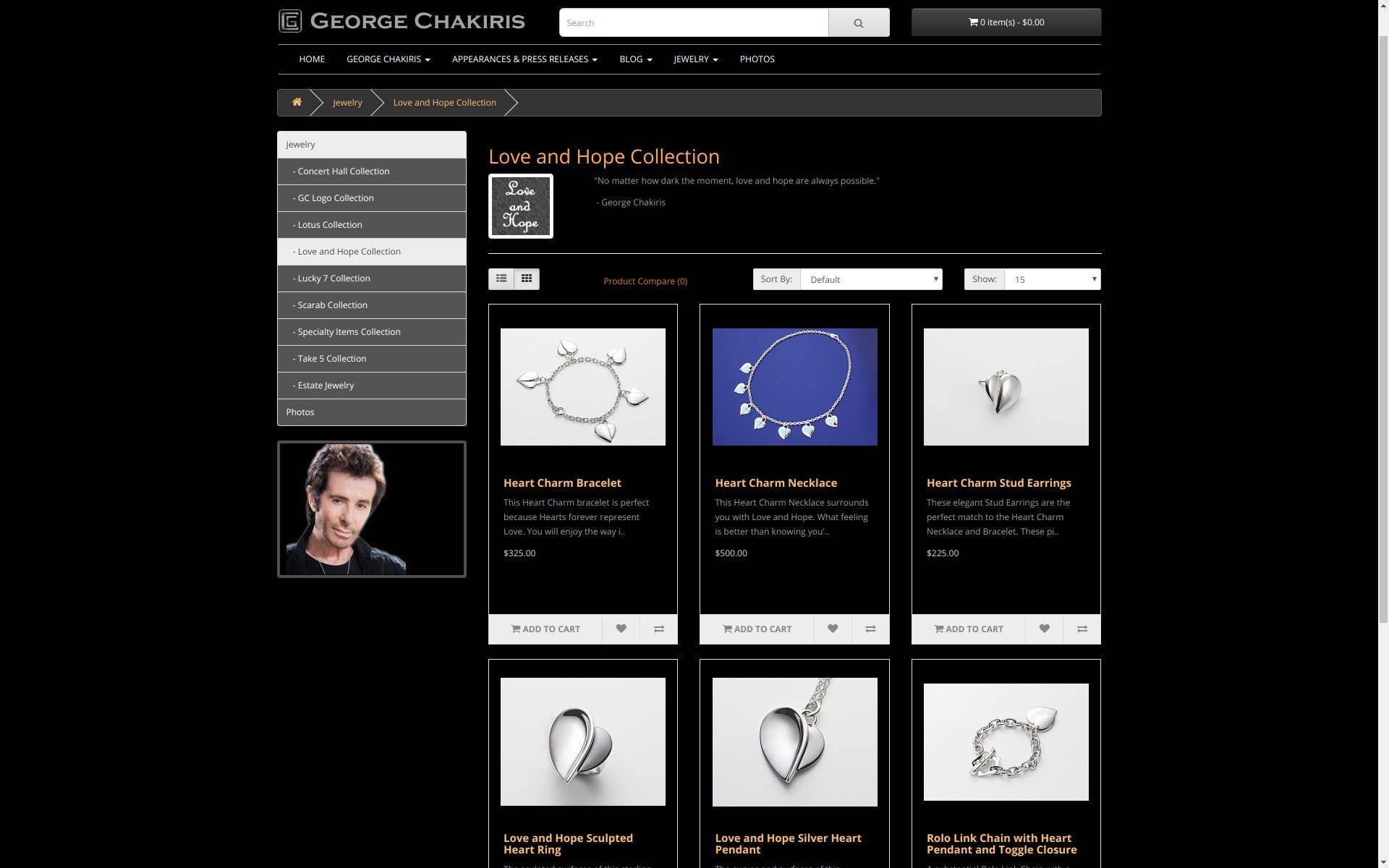 George Chakiris Jewelry Store Website Wallpaper
