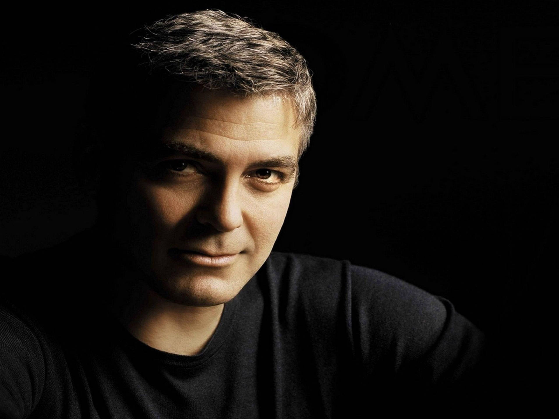 George Clooney Black Background Wallpaper
