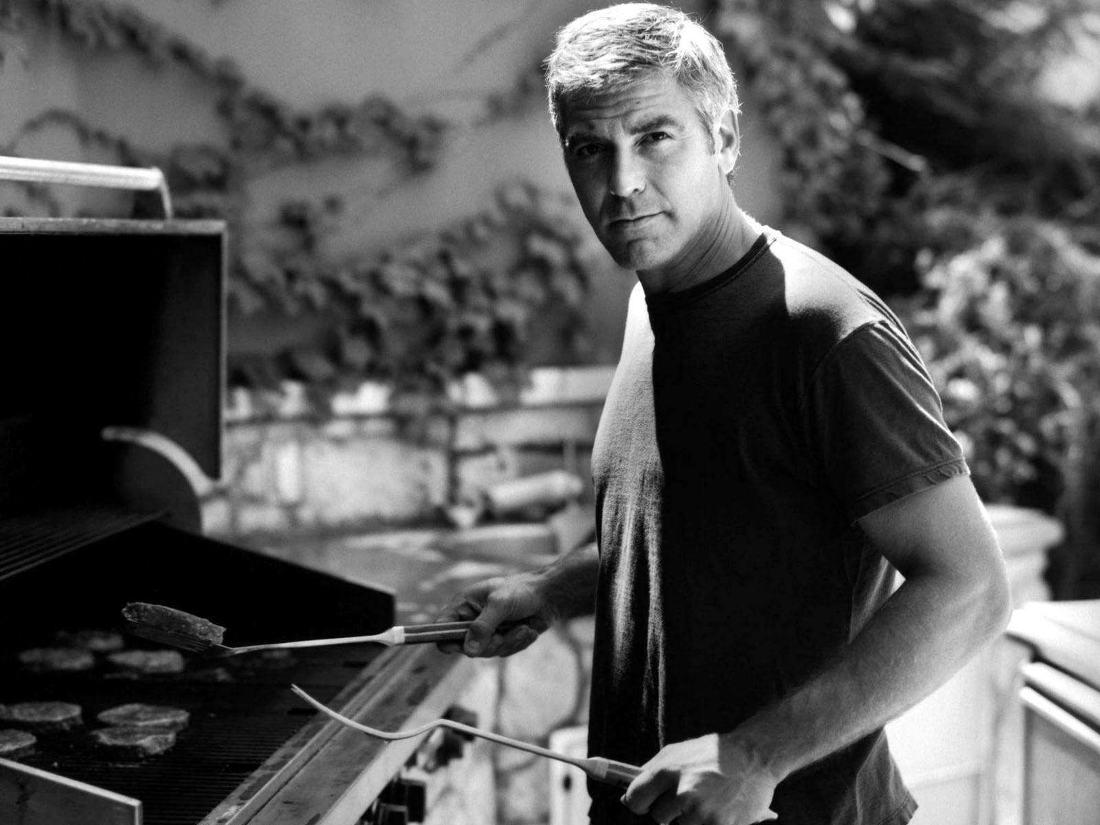 George Clooney Cooking Pork Barbecue Wallpaper