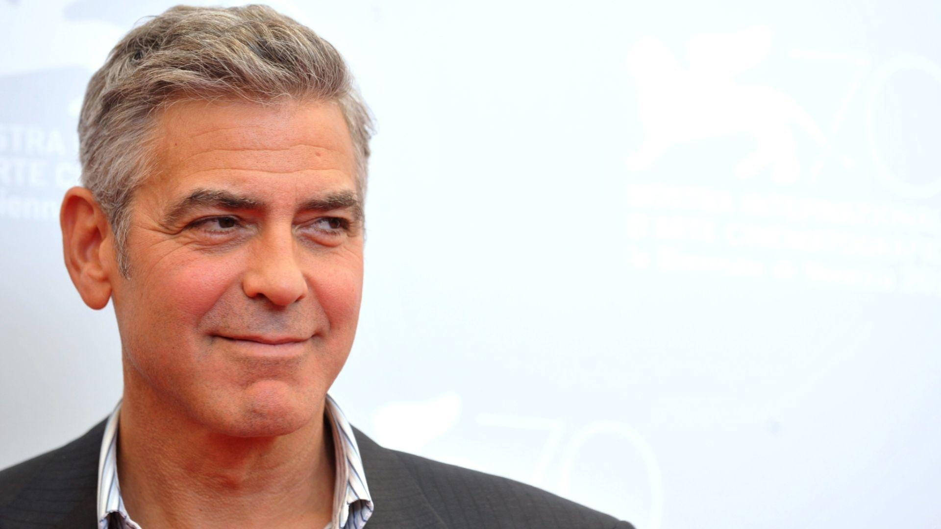 George Clooney Light Blue Background Wallpaper