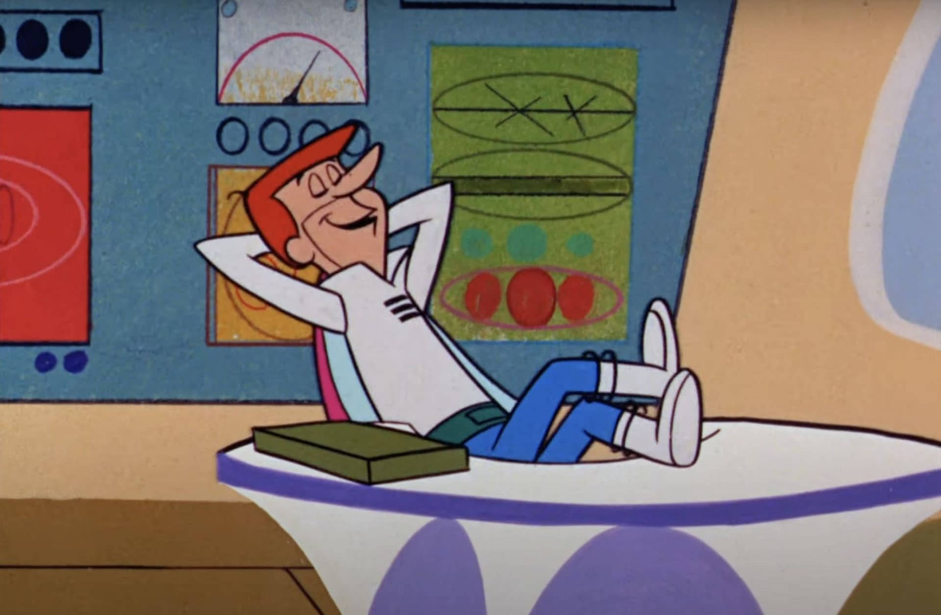 George Jetson At His Desk Wallpaper