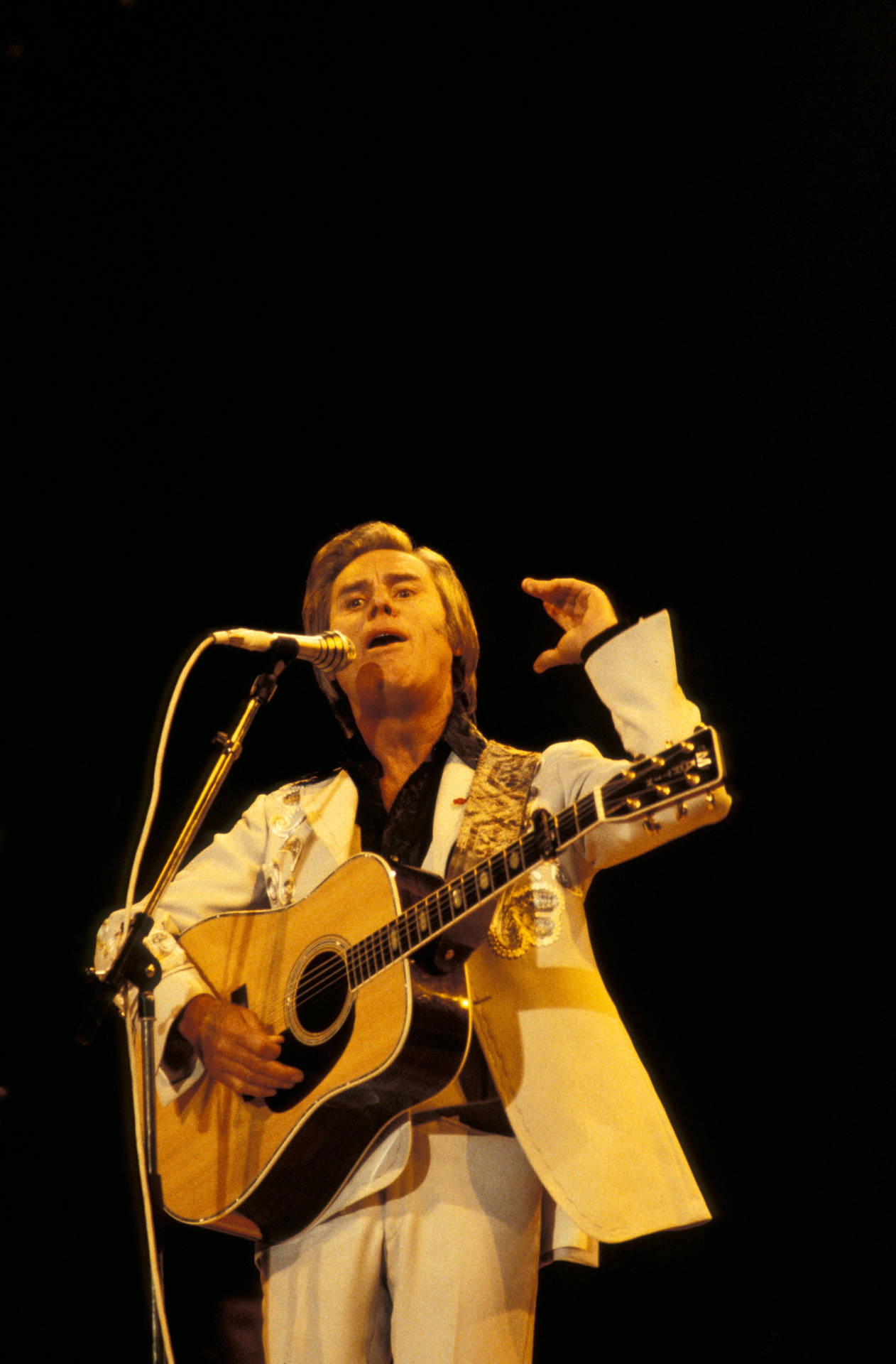 George Jones Singing Portrait Photogaphy Background