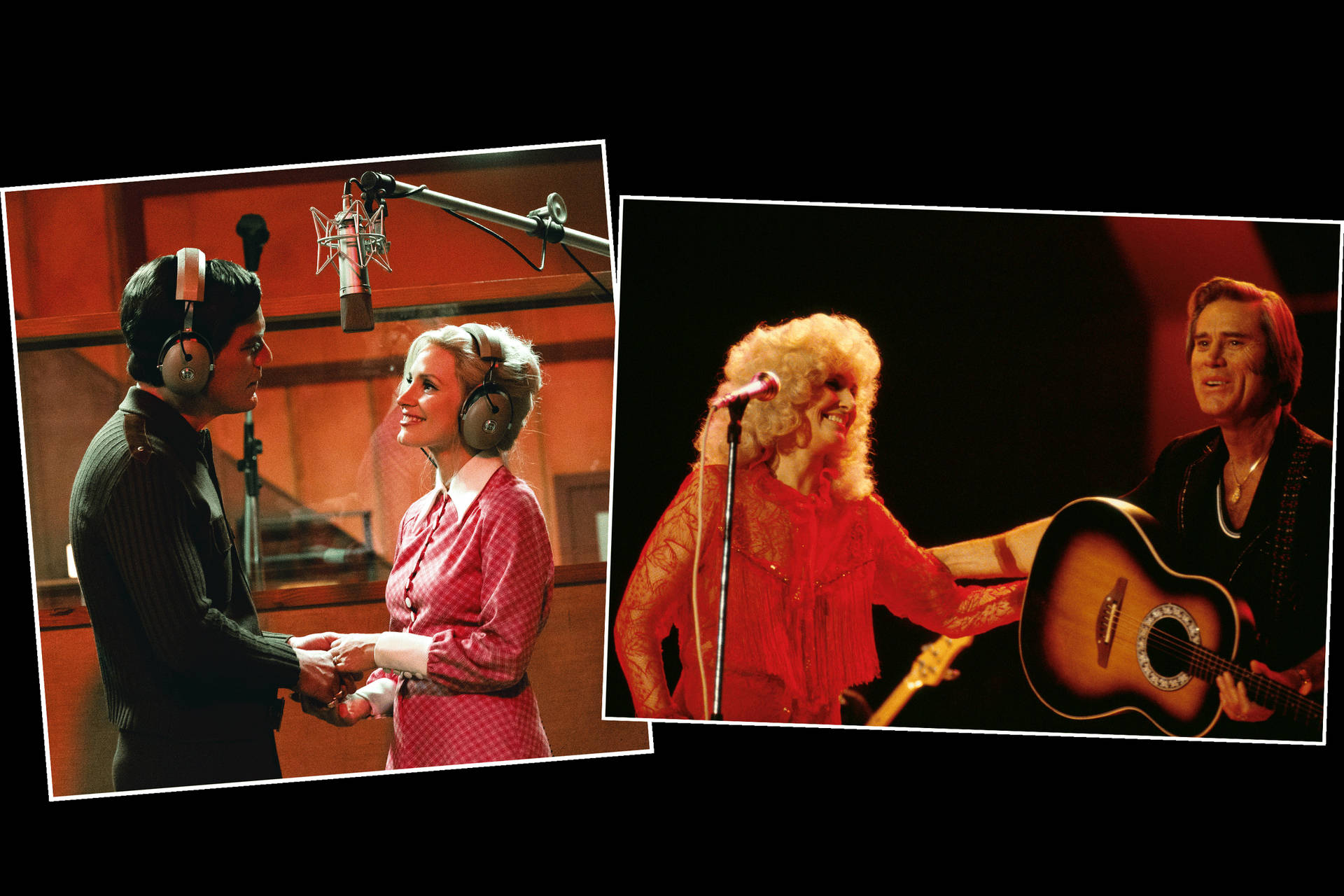George Jones Tammy Wynette Singing Together Collage Background