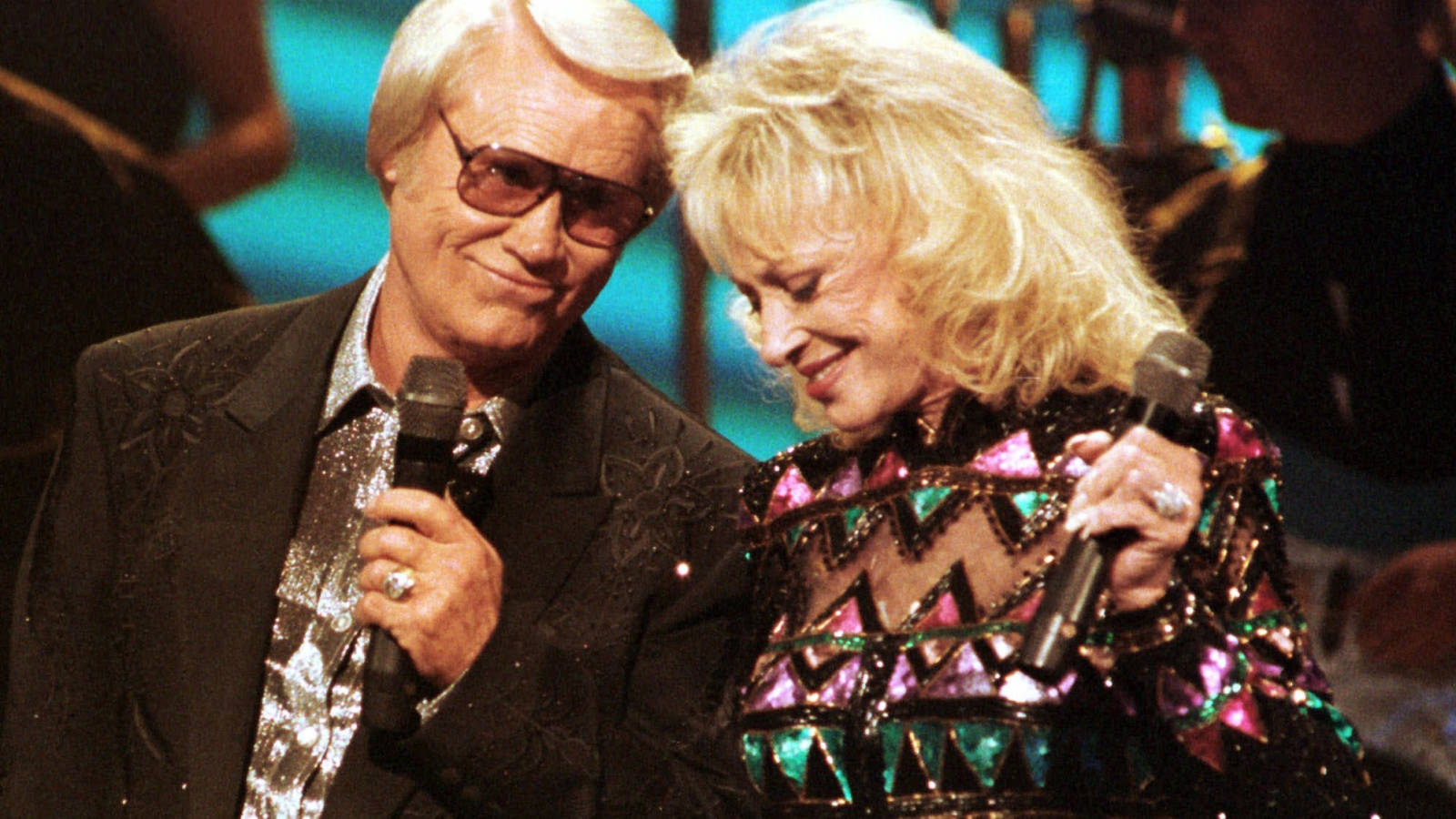 George Jones Tammy Wynette Singing Together Photo Background