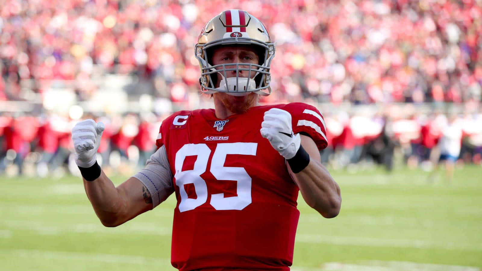 George Kittle Tight End for the San Francisco 49ers has a Hobbes tattoo  on his hand  rcalvinandhobbes