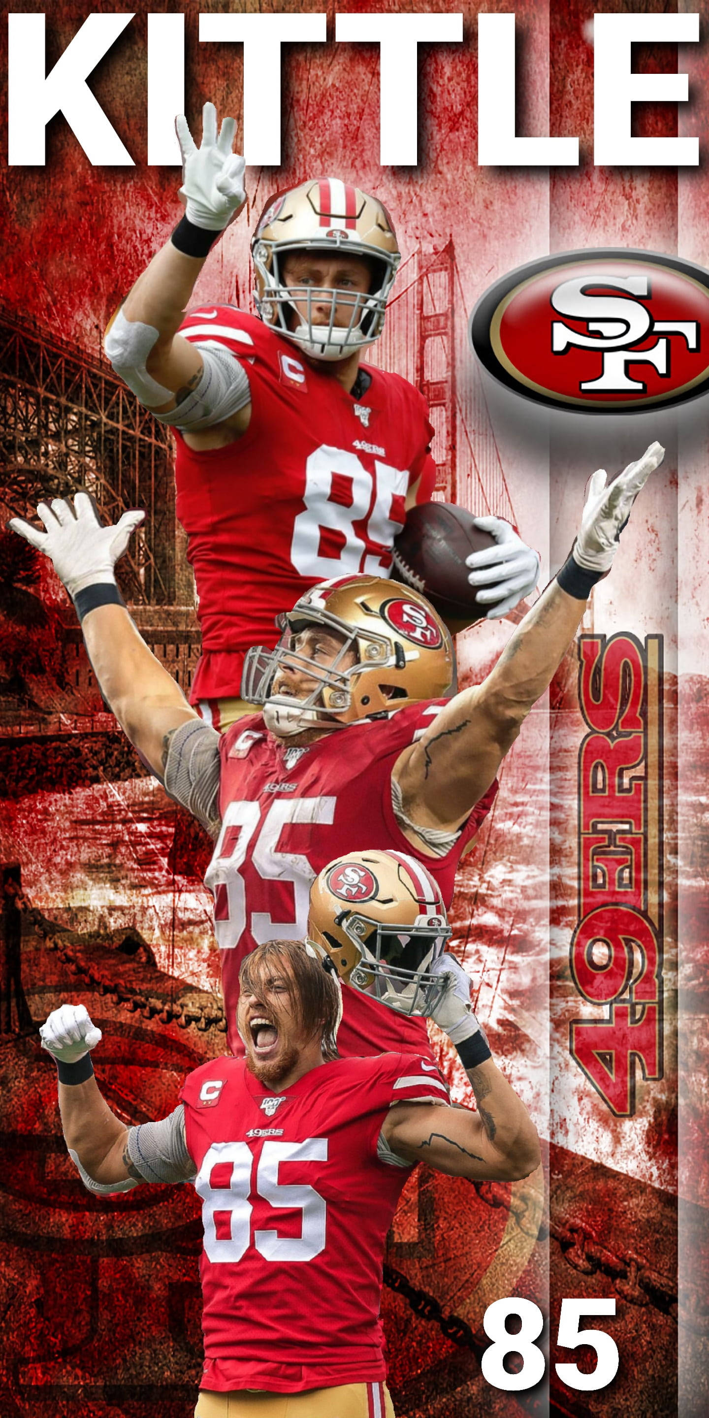 George Kittle Montage 49ers Iphone Wallpaper