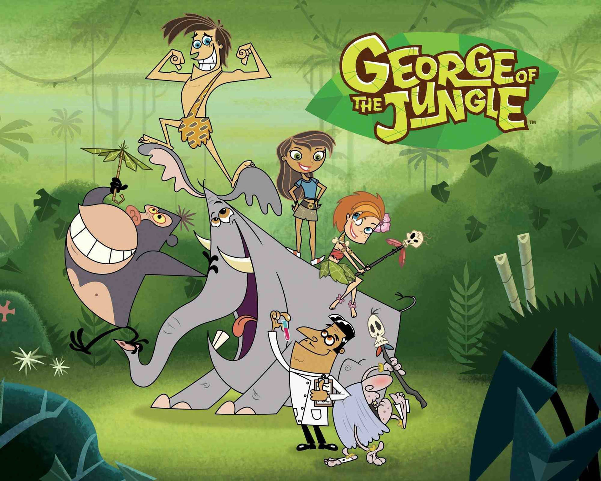 Il Cast Della Serie Animata George Of The Jungle Sfondo