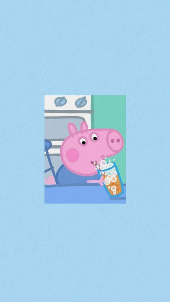 Who said to be a pig, was a disgrace? Meet George, the happy pig! Wallpaper