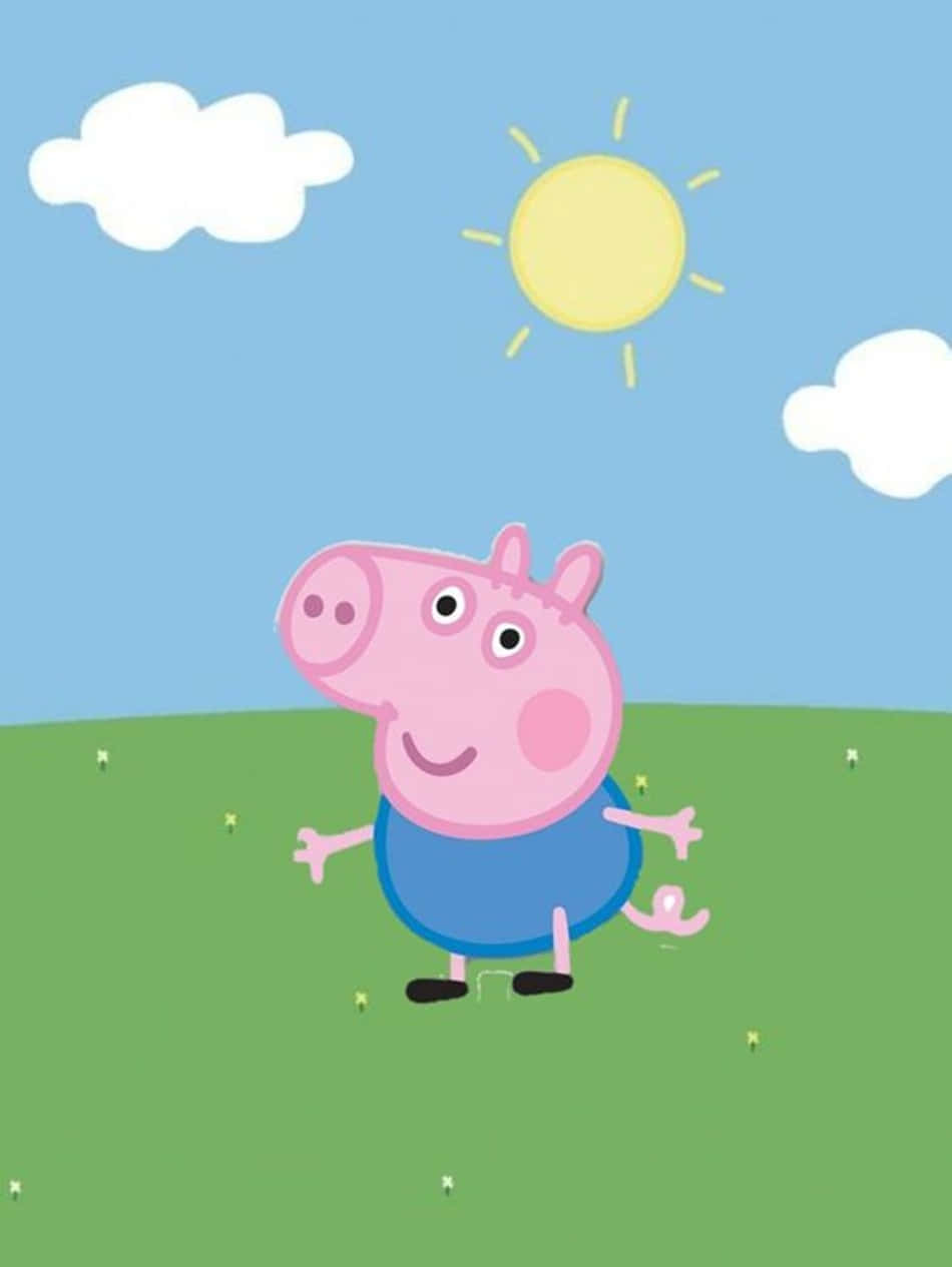 "An adorable portrait of George Pig having some fun!" Wallpaper