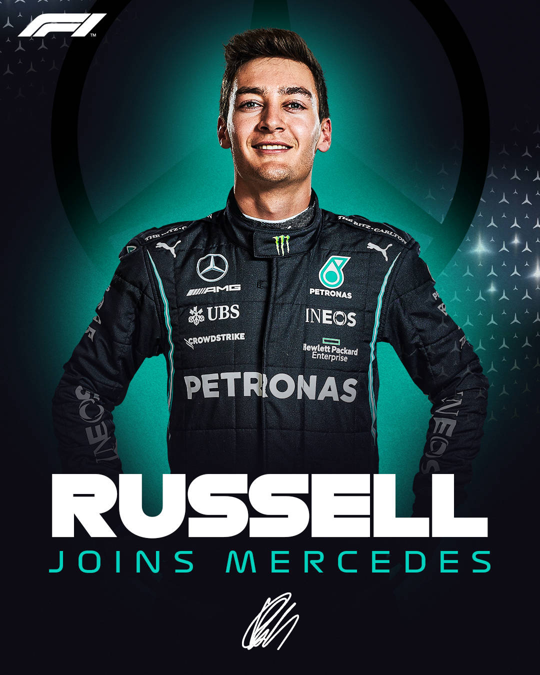 George Russel Joins Mercedes Poster Wallpaper