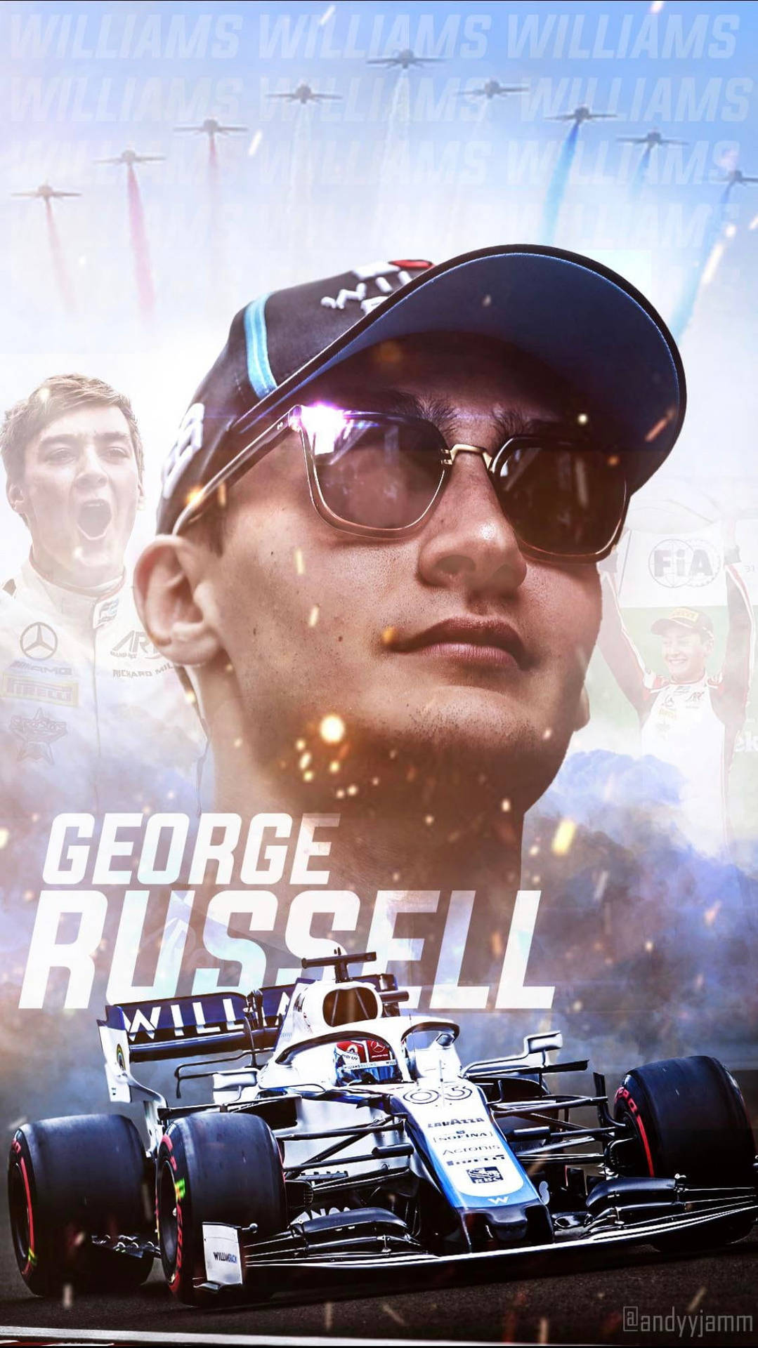 Georgerussell F1 Fan-redigering Wallpaper
