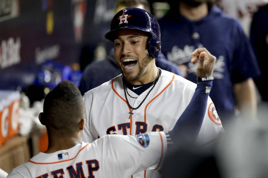 George Springer Excited And Mouth Open Wallpaper