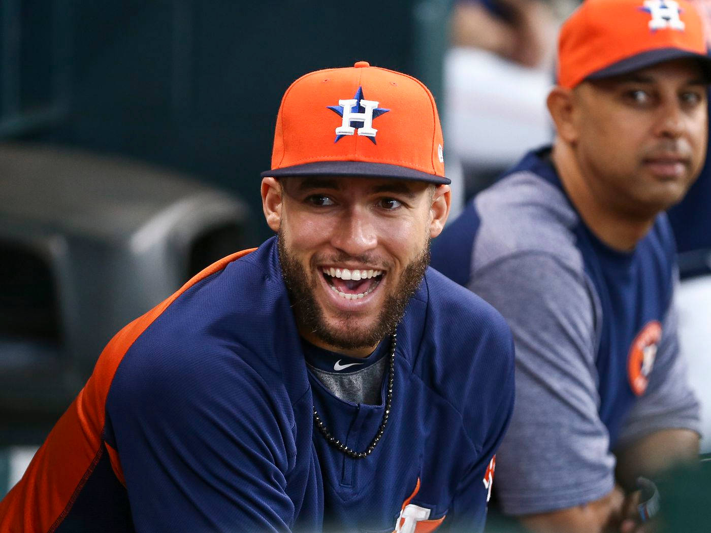 Download George Springer Excited And Mouth Open Wallpaper