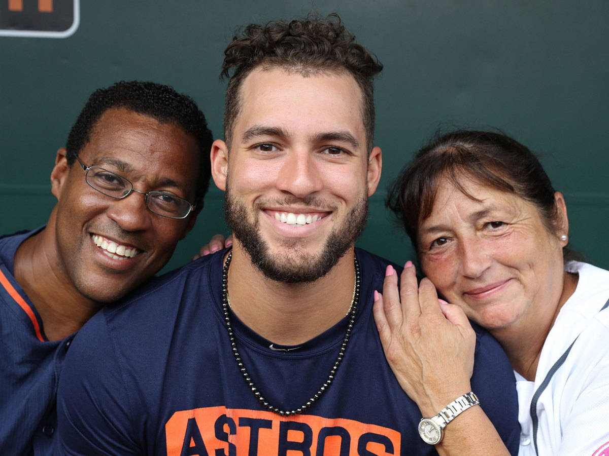 Download George Springer With His Father And Mother Wallpaper