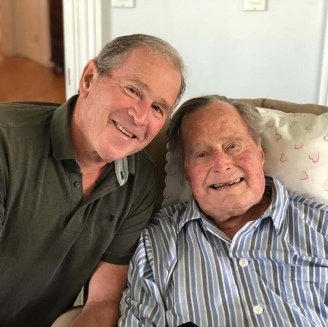 George W. Bush With Father Wallpaper