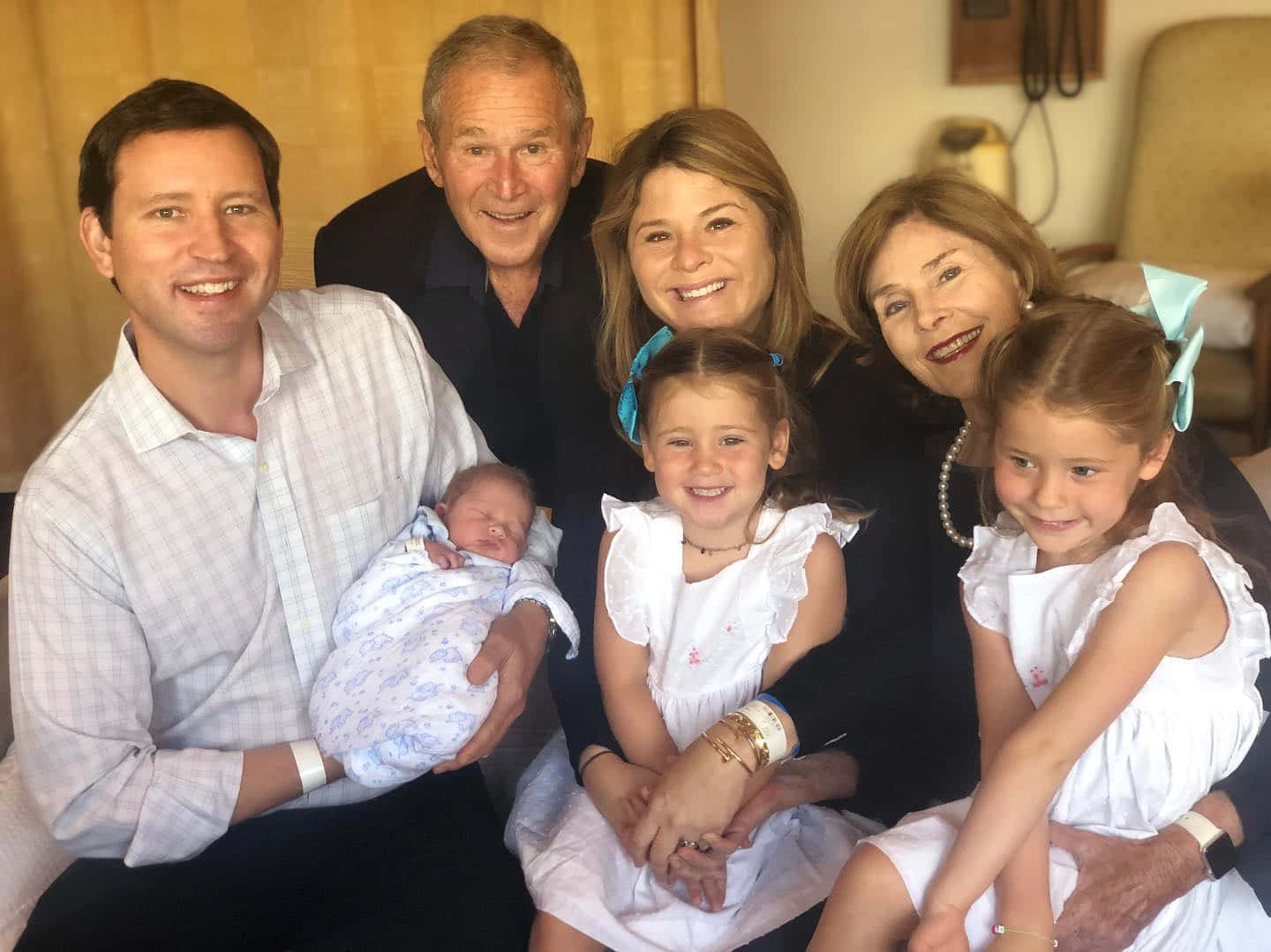George W. Bush With New Grandchild Wallpaper