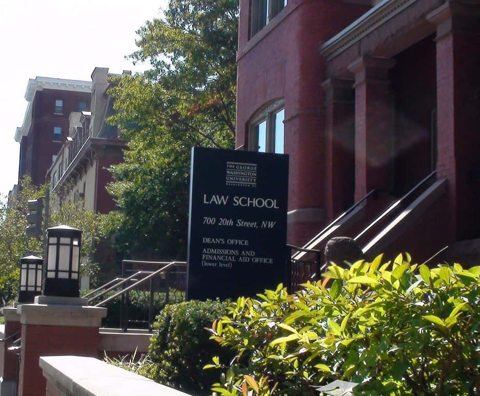 George Washington University Law School Sign Picture