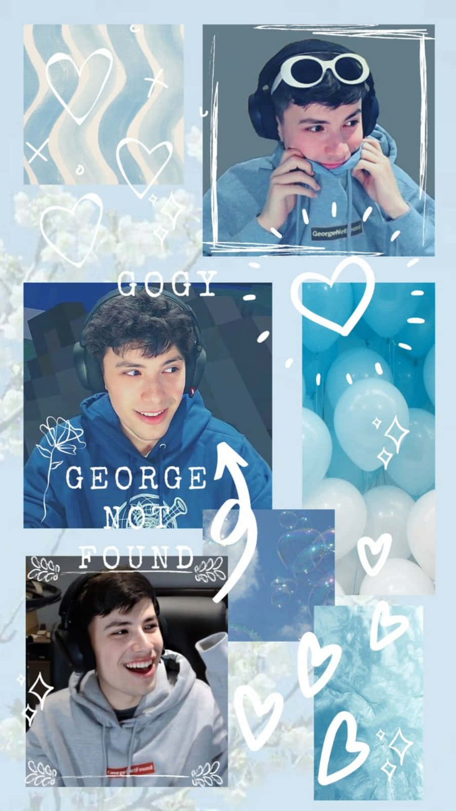 Georgenotfoundmit Herzen Und Blauen Luftballons Wallpaper