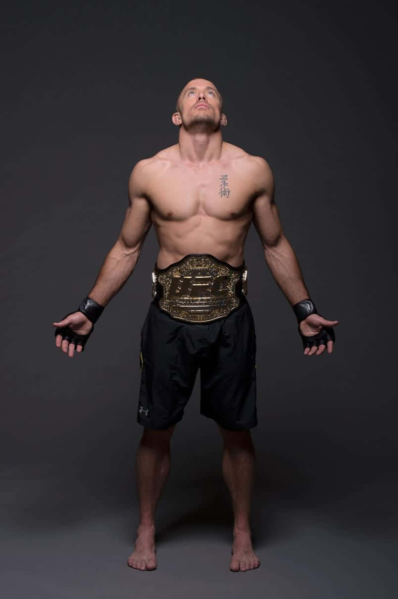 Georges St-pierre Looking Up Photoshoot Wallpaper