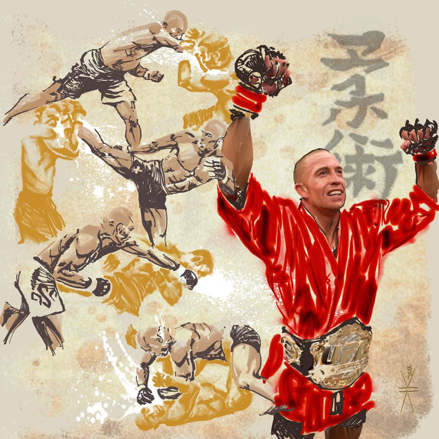 Georges St-pierre Mixed Martial Artist Fan Art Wallpaper