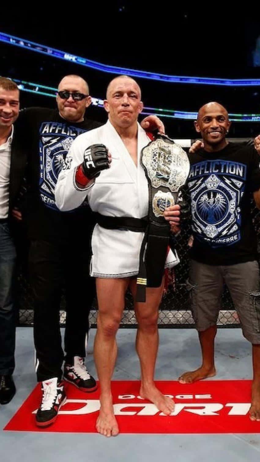 Georges St-pierre With His Team Wallpaper