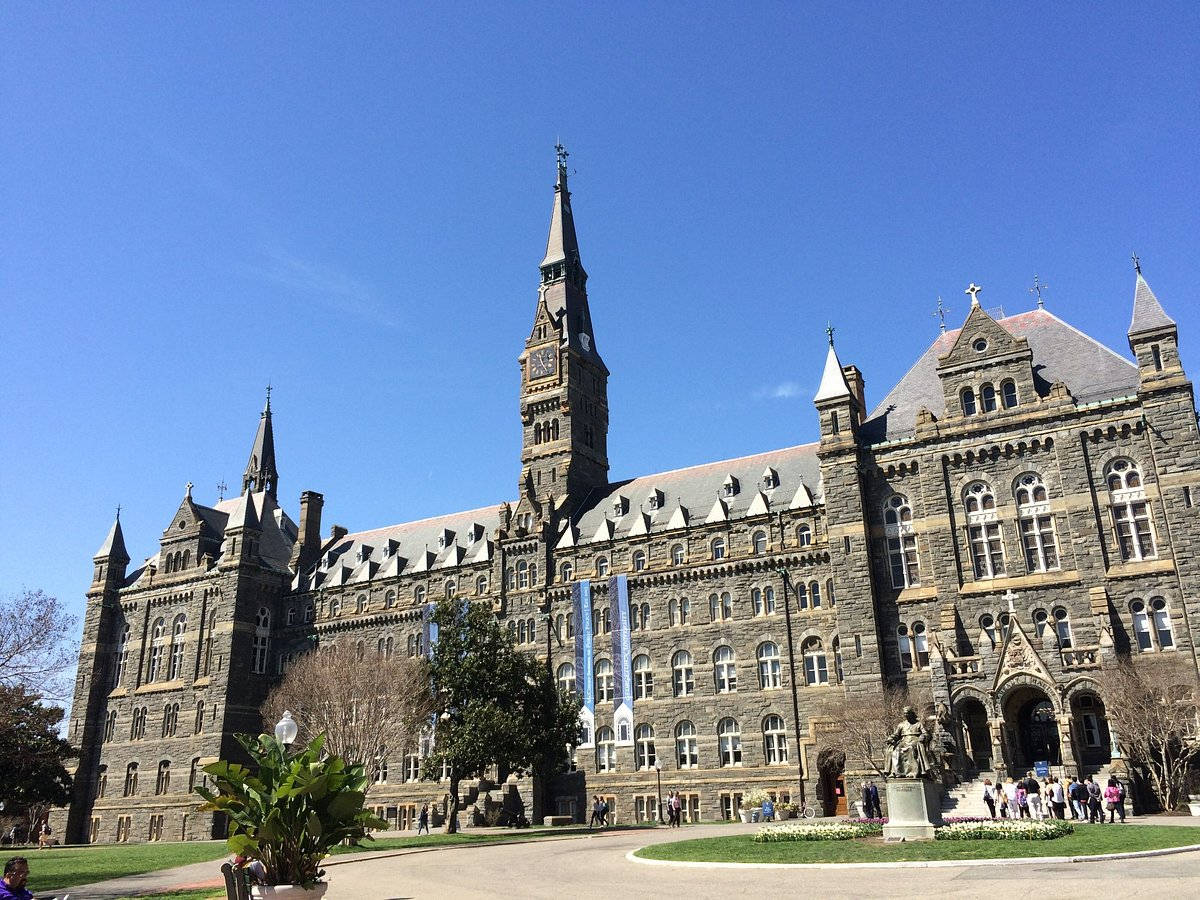 Georgetown Healy Hall With Banners Wallpaper