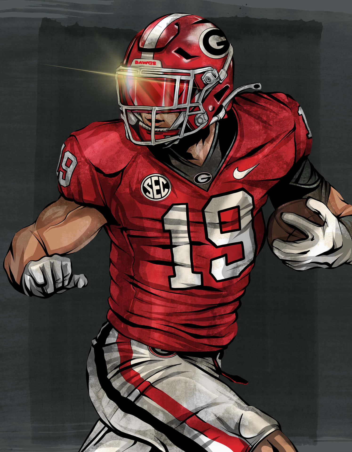 Georgia Bulldogs Football Player Illustration Wallpaper