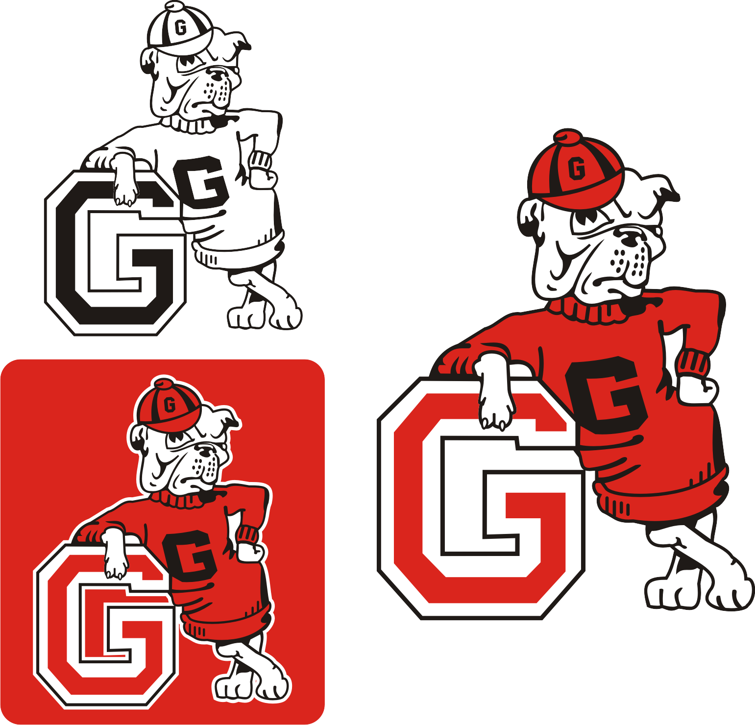 Georgia Bulldogs Mascot Variations PNG