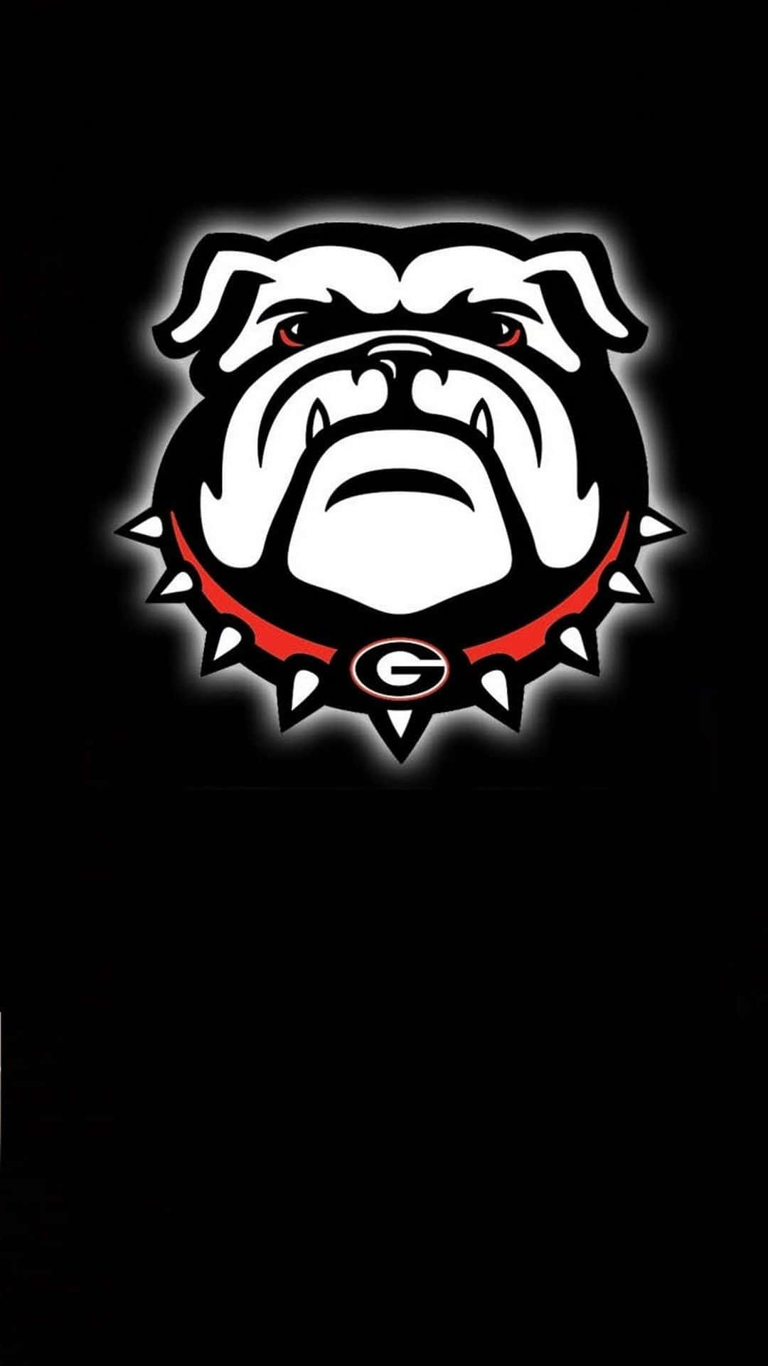 Georgia Bulldogs Telefon Rad Logo Tapet: Vandre repræsentation af det berømte mejslede logo fra University of Georgia Bulldogs. Wallpaper