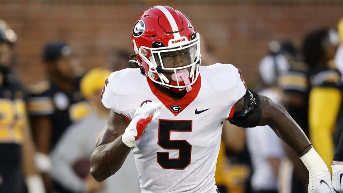 Georgia Football Player Number5 Action Shot Wallpaper