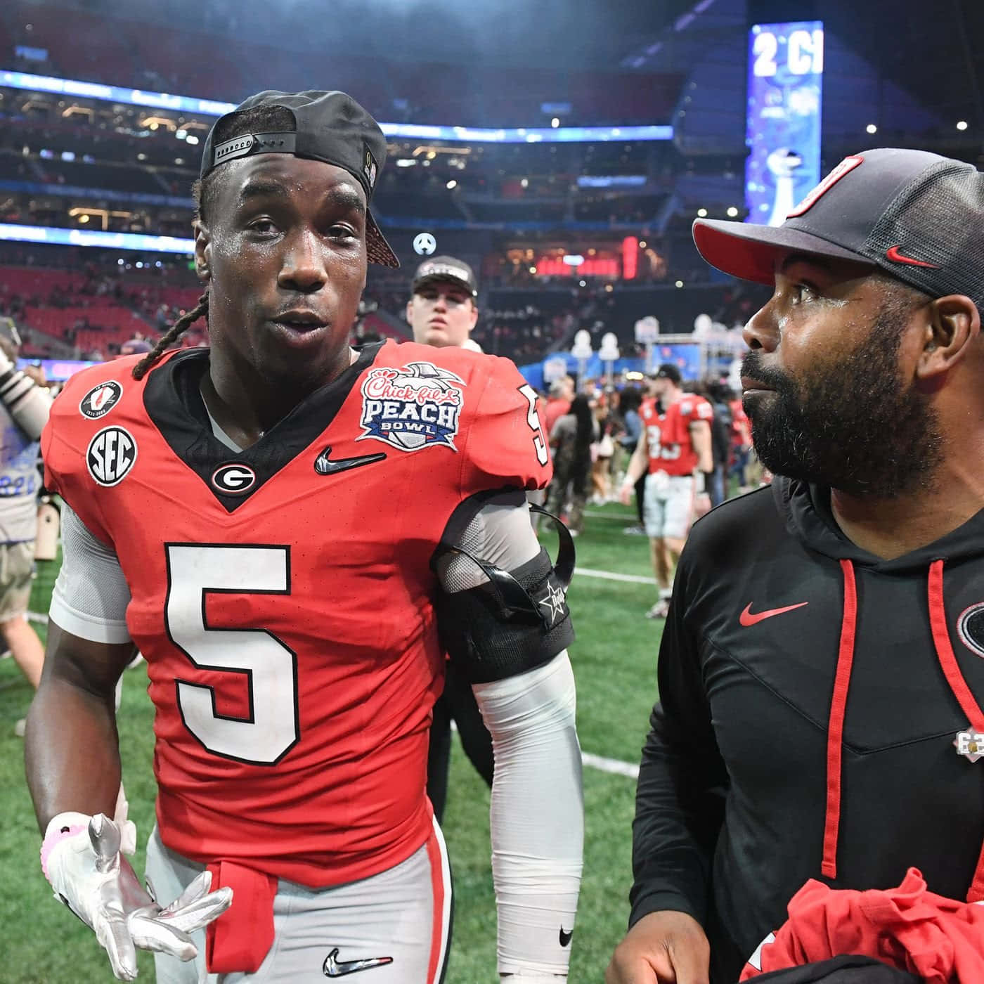 Georgia Football Player Post Game Conversation Wallpaper