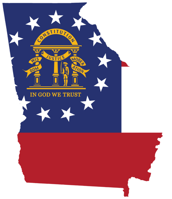 Georgia State Outlinewith Flag PNG