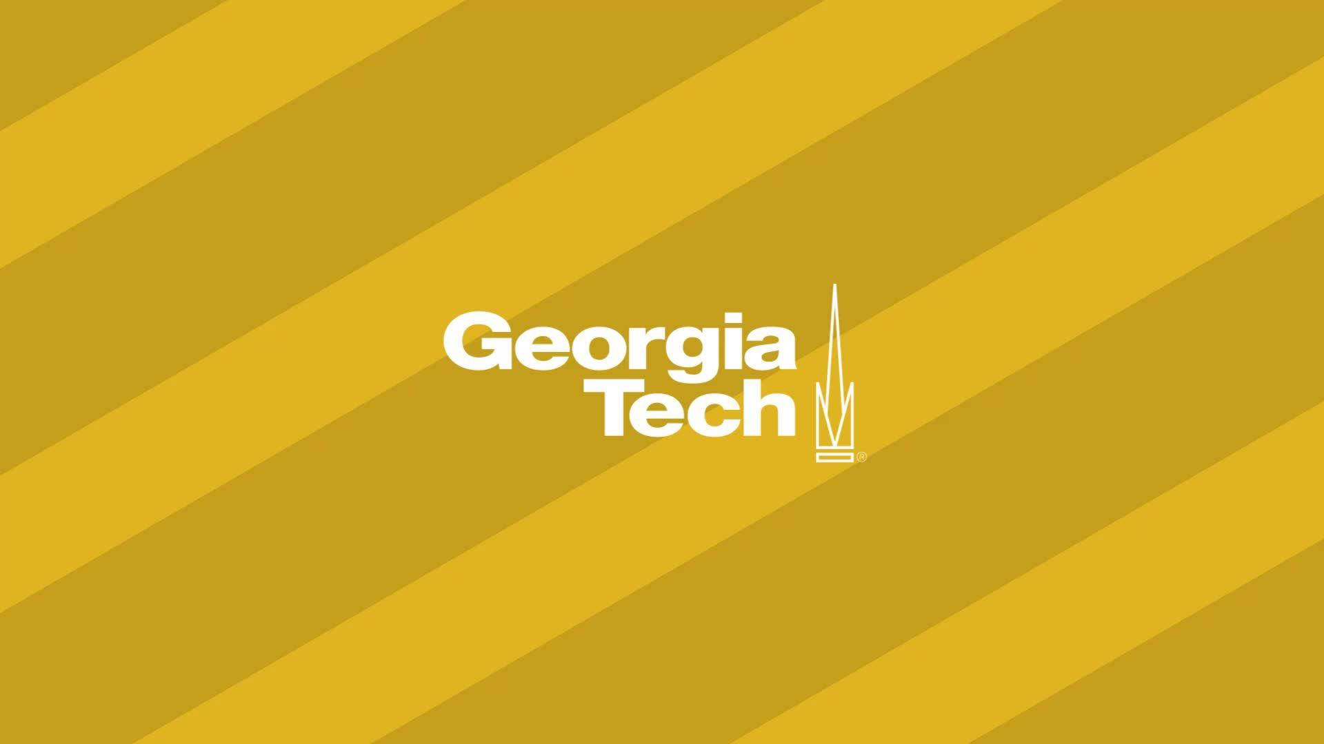 Diseñode Palabras Artísticas En Color Amarillo De Georgia Tech. Fondo de pantalla