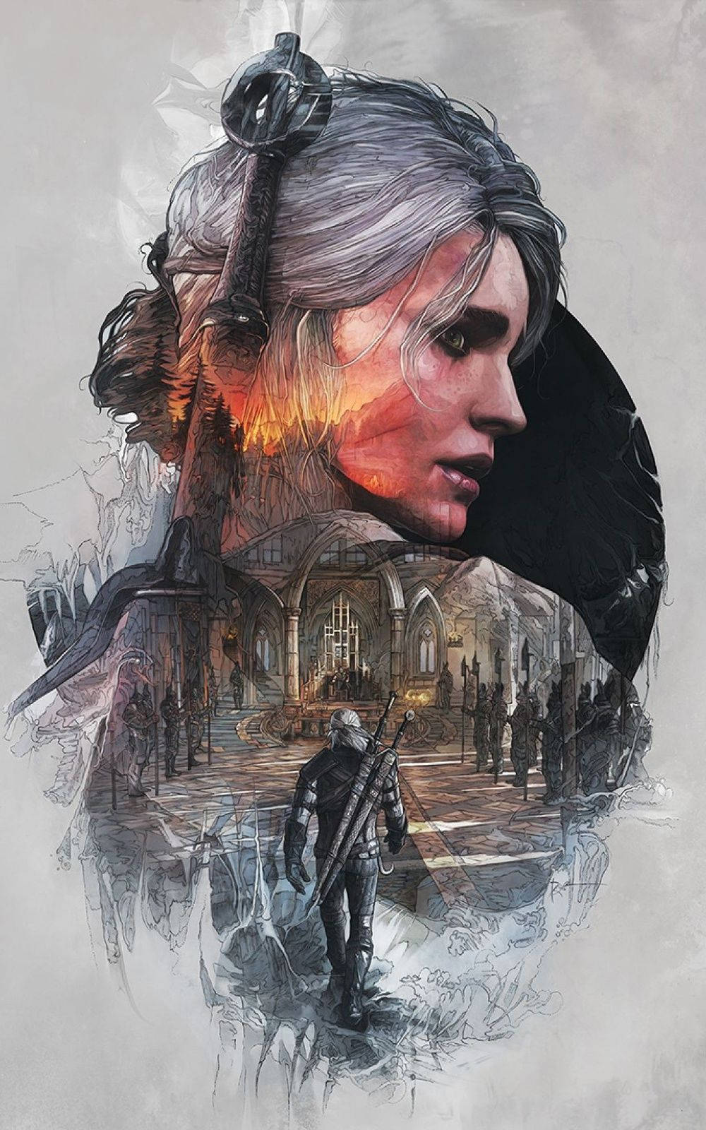 Geralt And Ciri Art Witcher 3 Iphone Wallpaper