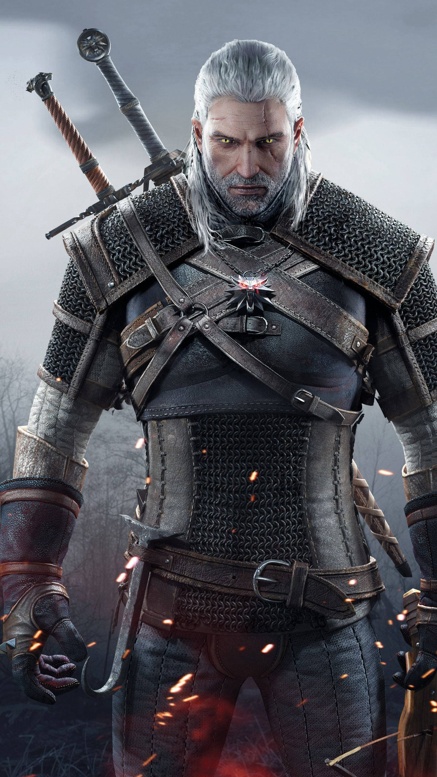 Geralt In Chainmail Armor Witcher 3 Iphone Wallpaper