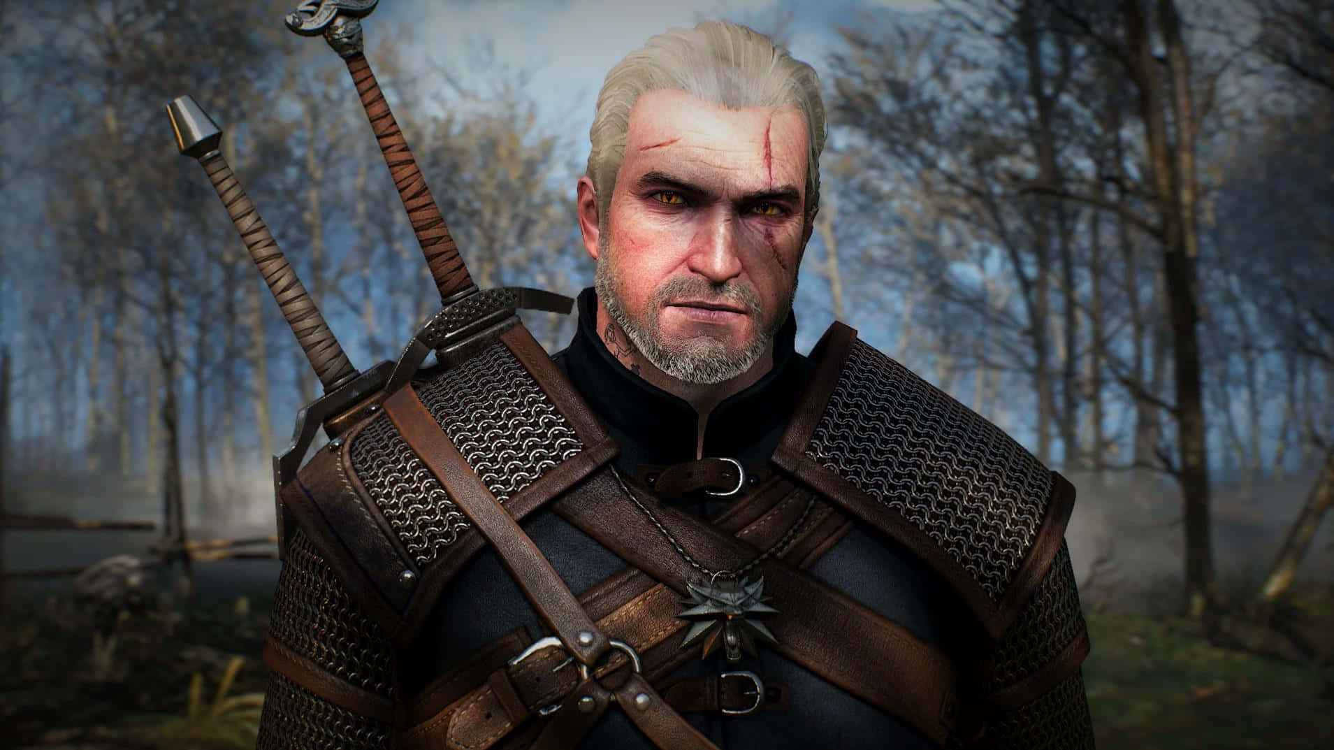 Geralt Of Rivia In Action Wallpaper