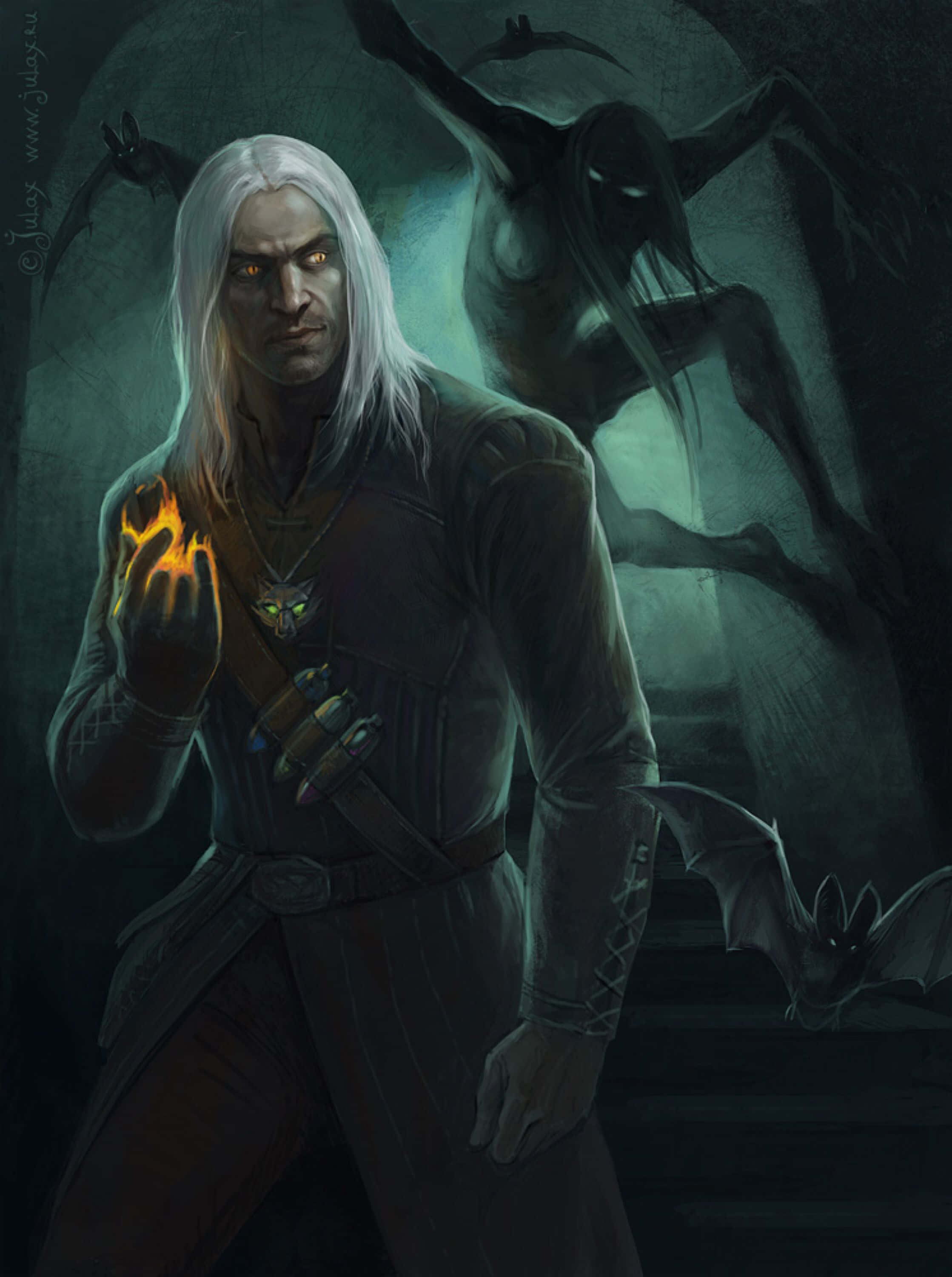 Geralt Of Rivia, The Monster Hunter In Action. Wallpaper