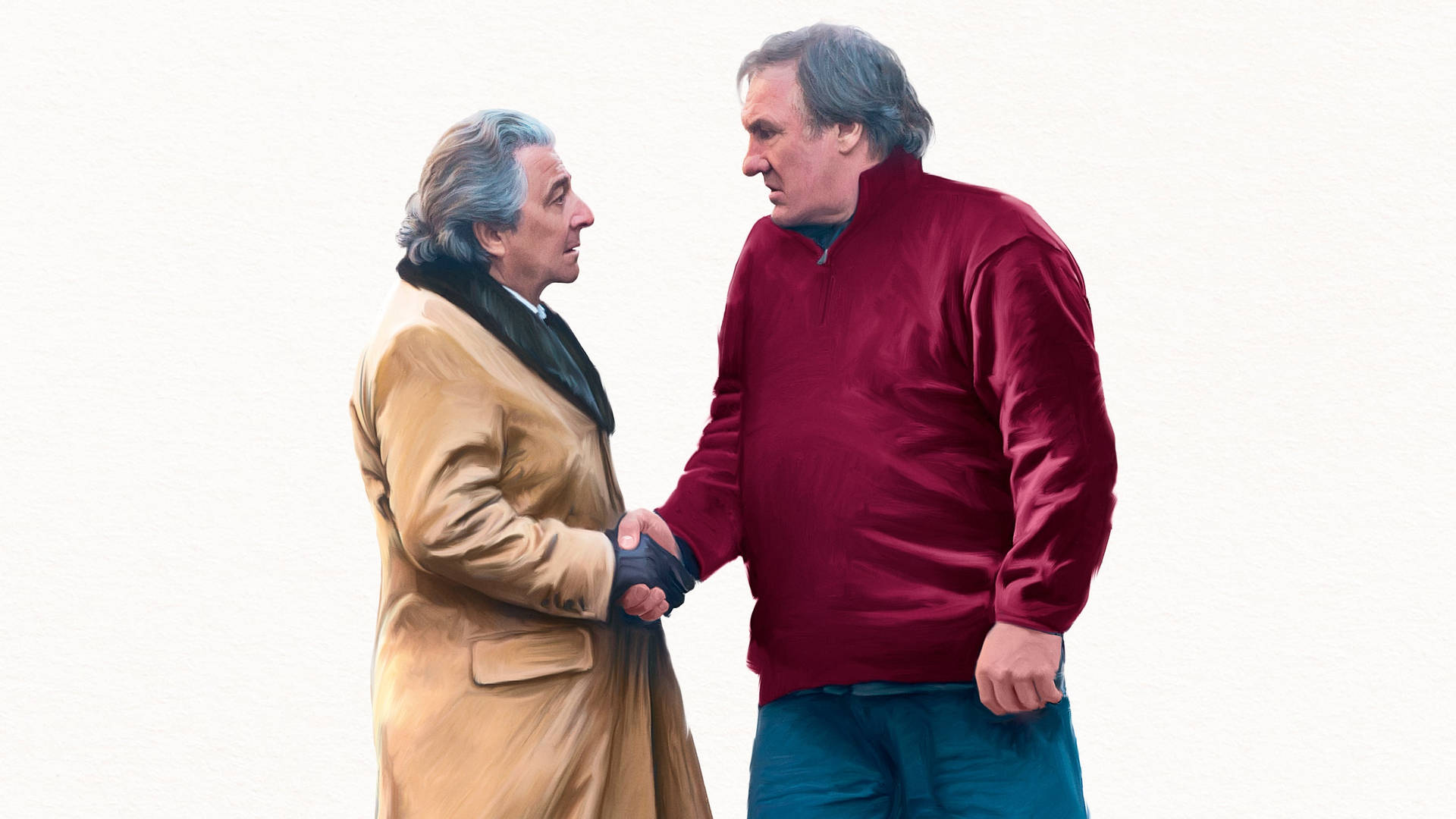 Gérard Depardieu Holding Hands Christian Clavier Wallpaper