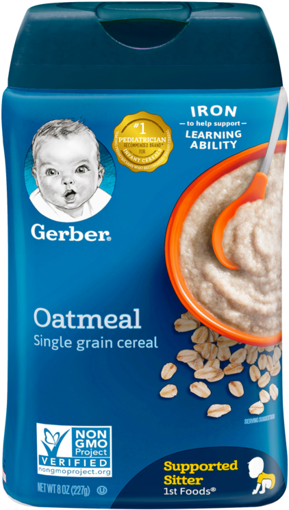 Gerber Oatmeal Cereal Packaging PNG