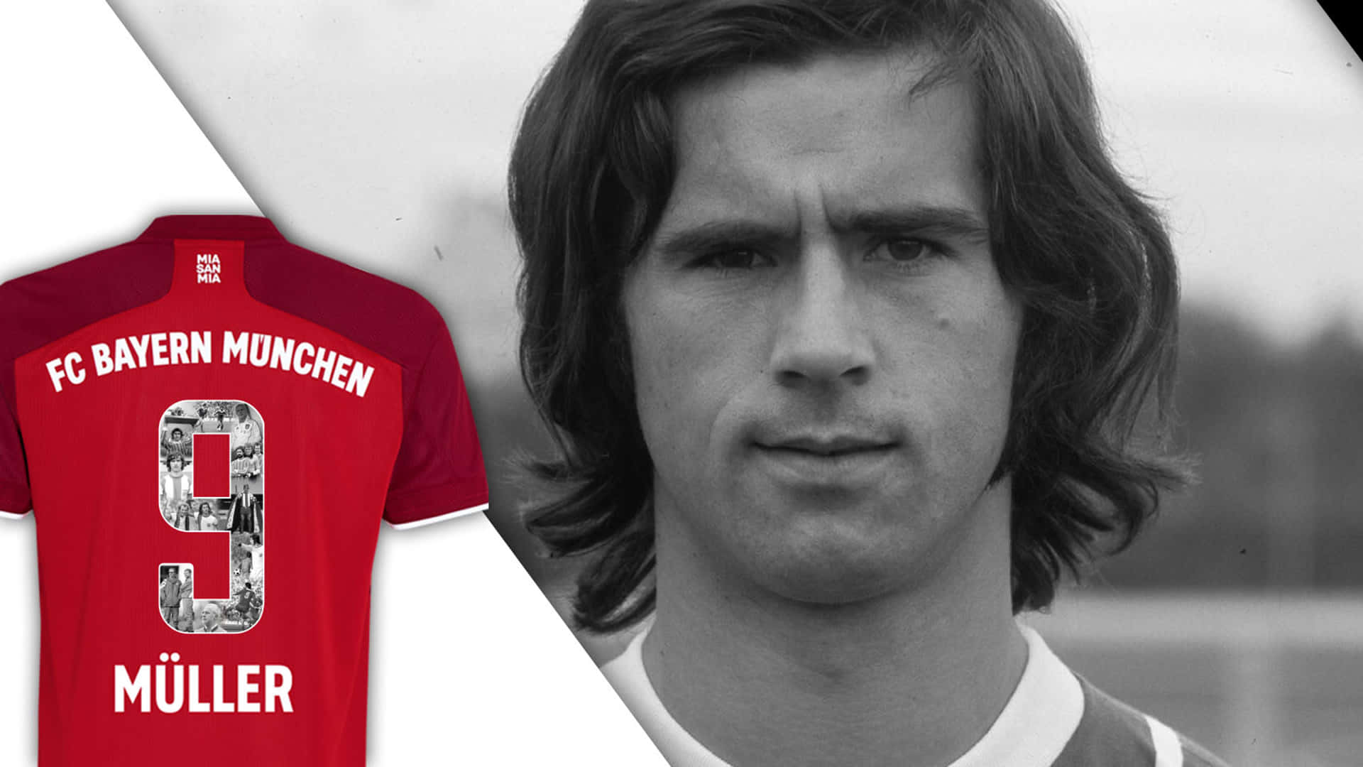 Gerdmuller Con La Camiseta Del Fc Bayern Múnich Fondo de pantalla