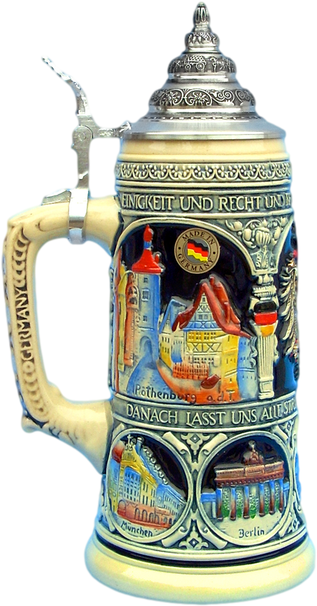 German Beer Stein Decorative Mug PNG