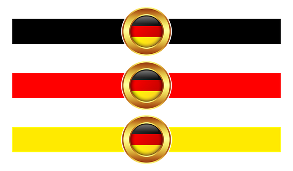German Flag Banner Design PNG
