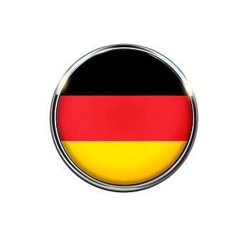 German Flag Button Black Background PNG
