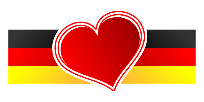 German Flag Heart Banner PNG