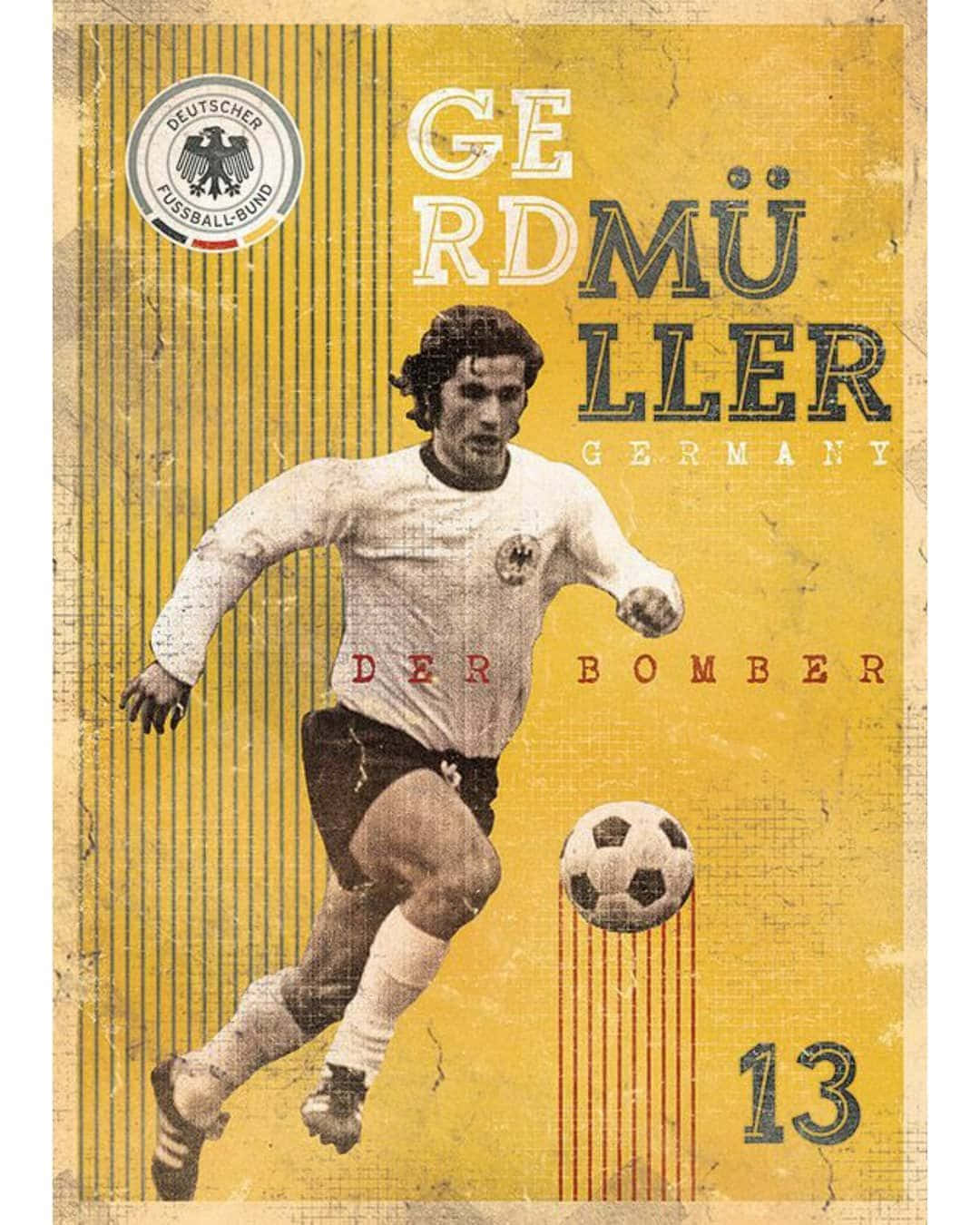 Tysklandsnummer 13 Gerd Muller Affisch. Wallpaper
