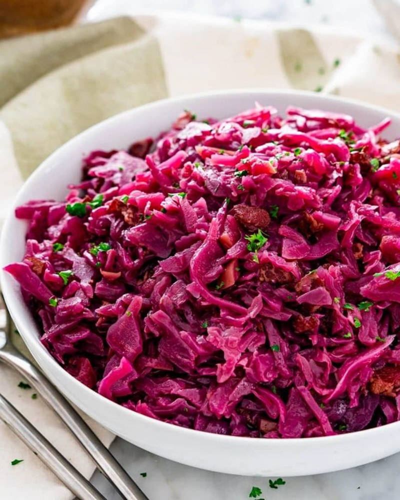 German Rotkohl Red Cabbage Vegetable Dish Wallpaper