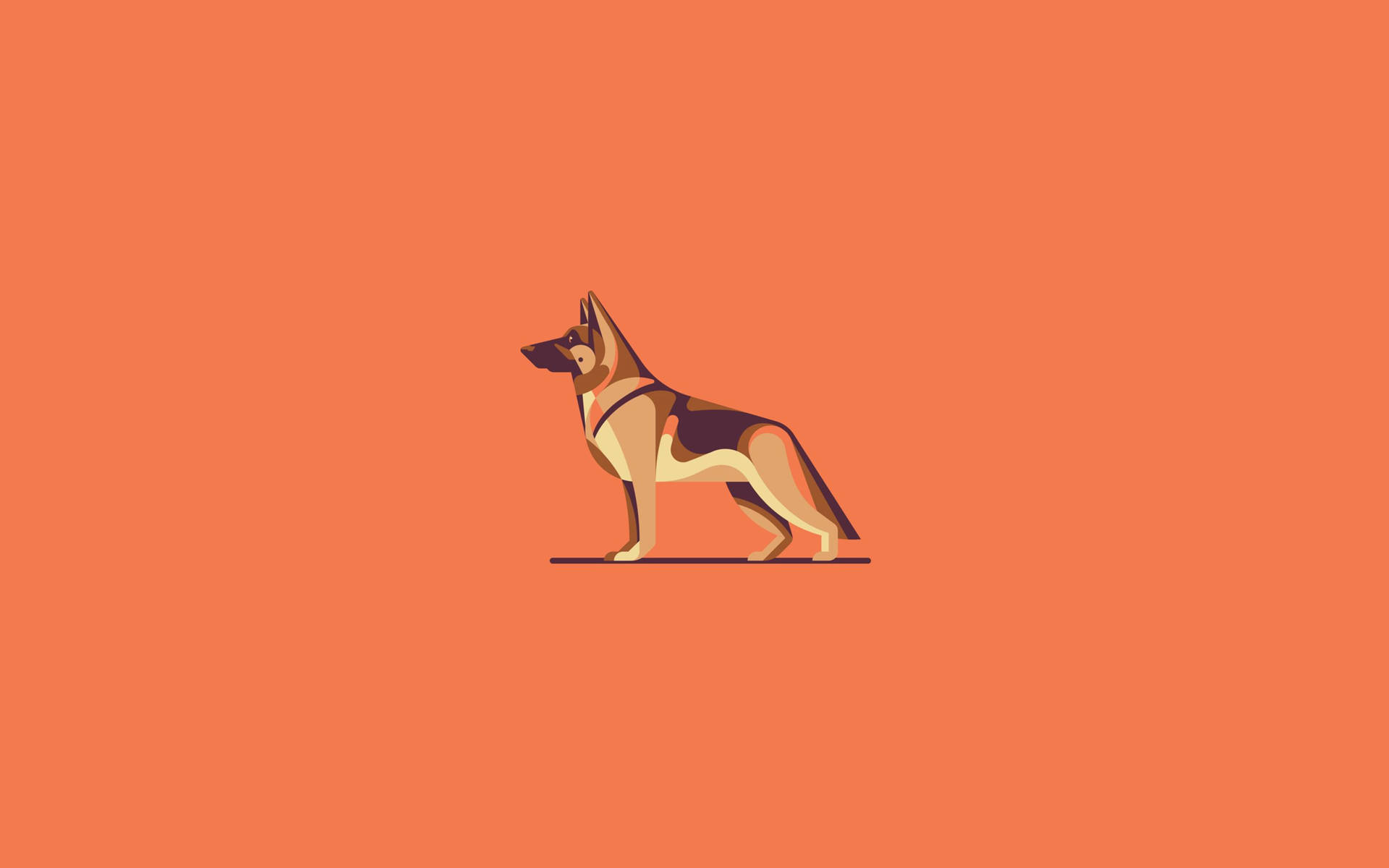German Shepherd Cartoon Dog Background